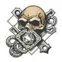 brass knuckles diamond tattoo design idea