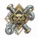 brass knuckles diamond tattoo design idea