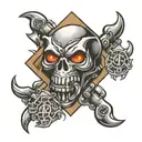 brass knuckles diamond tattoo design idea