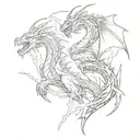 dragons and lightning tattoo design idea