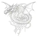 dragons and lightning tattoo design idea