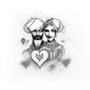 Couple tattoo with creative design can use name i.e. Parminder and Runeet cleverly in it and emotion will be love tattoo design idea
