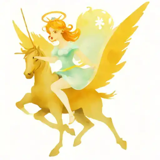 angel fairy princess soldier riding tattoo design idea