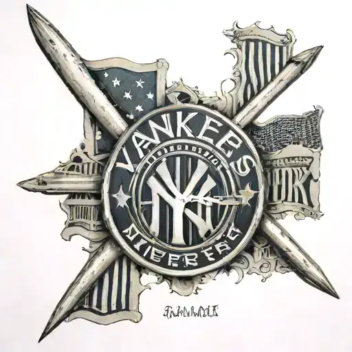 Yankees logo and 9/11 never forget tattoo design idea