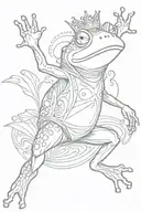 Dancing Queen Frog tattoo design idea