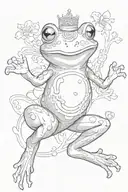 Dancing Queen Frog tattoo design idea