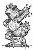 Dancing Queen Frog tattoo design idea