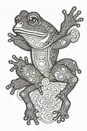 Dancing Queen Frog tattoo design idea