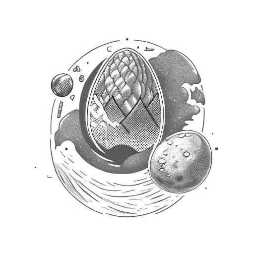 funny avocado on the moon in the montain tattoo design idea