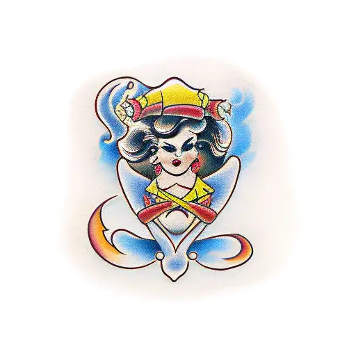words "Fire Babe"  tattoo design idea