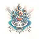 words "Fire Babe"  tattoo design idea