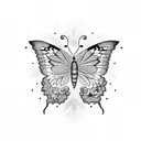 pomegranate with swallowtail butterfly tattoo design idea