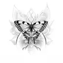 pomegranate with swallowtail butterfly tattoo design idea