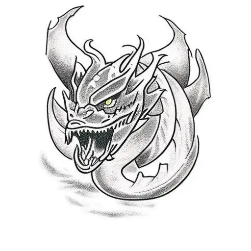 Dragon battle royal tattoo design idea