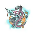 Dragon battle royal tattoo design idea