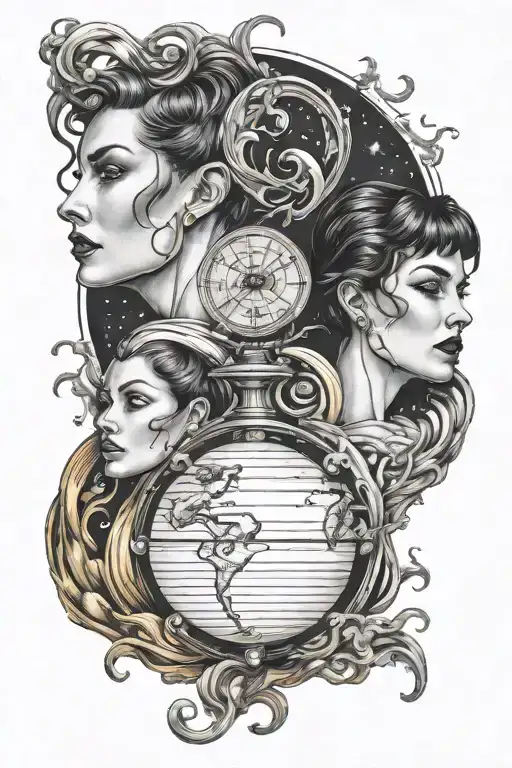twins on mercury  tattoo design idea