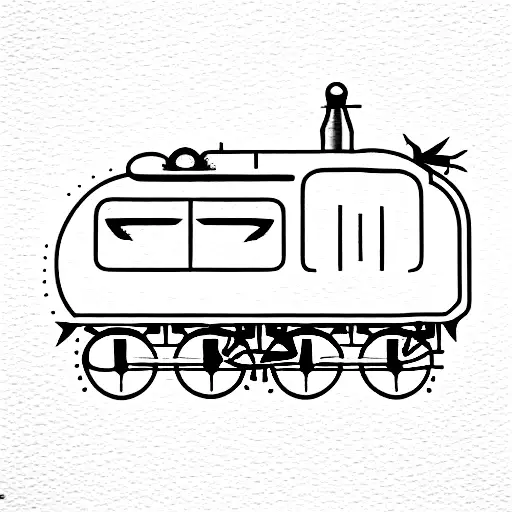 Party train with beer and Longdrinks tattoo design idea