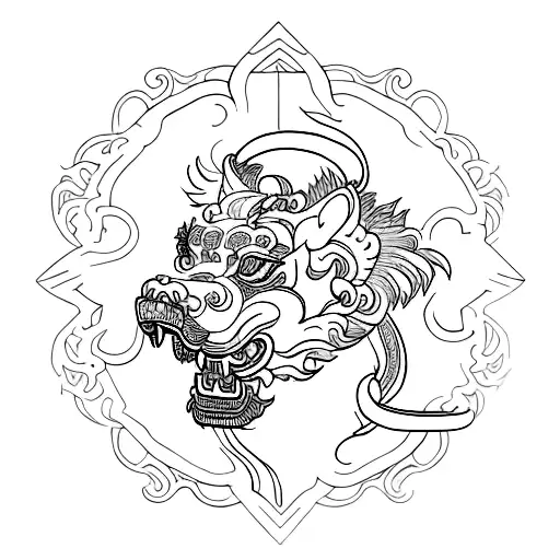 Foo Dog tattoo design idea