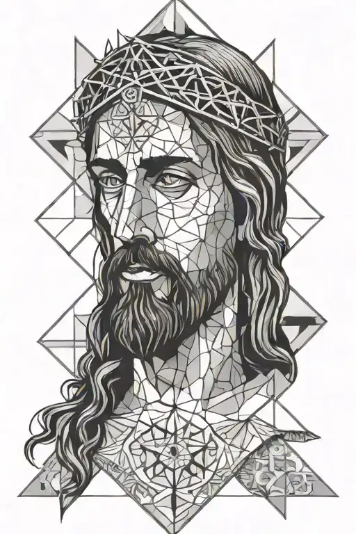 Jesus on the cross with third eye tattoo design idea