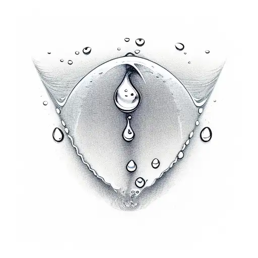 raindrop that uses the words "Stay Wet"  to shape the raindrop tattoo design idea
