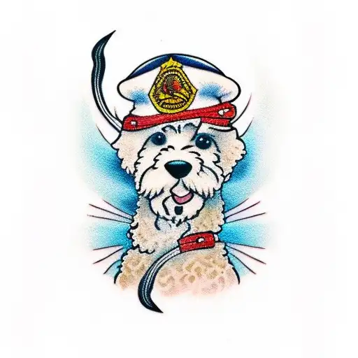 MMA fighter with Goldendoodle  tattoo design idea