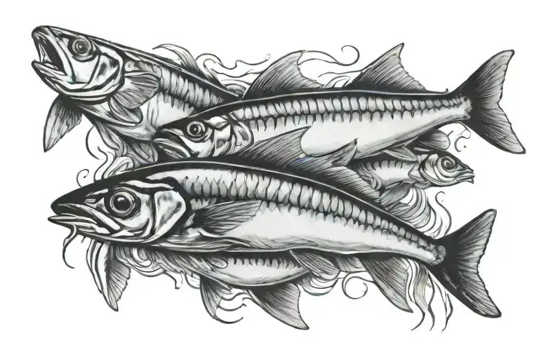 sardines tattoo design idea