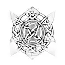 Celtic knotwork design incorporating a punk rock element tattoo design idea