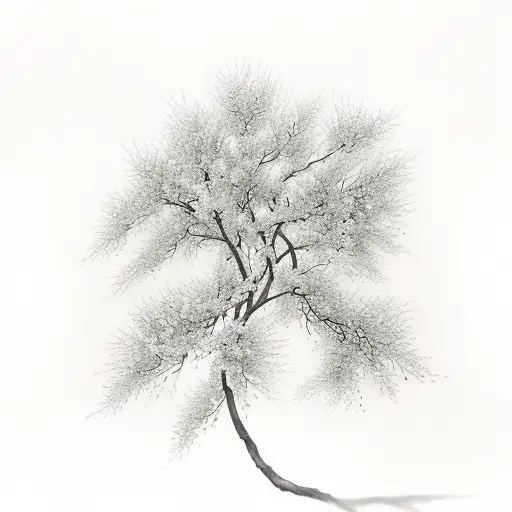 waterfowl, dogwood tree, Crain  tattoo design idea