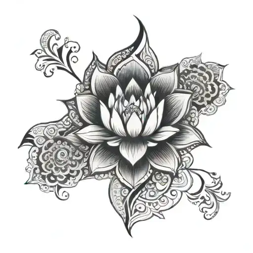lotus mandala tattoo design idea