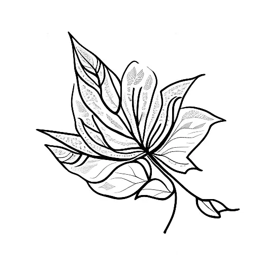 Leaf e flores  tattoo design idea