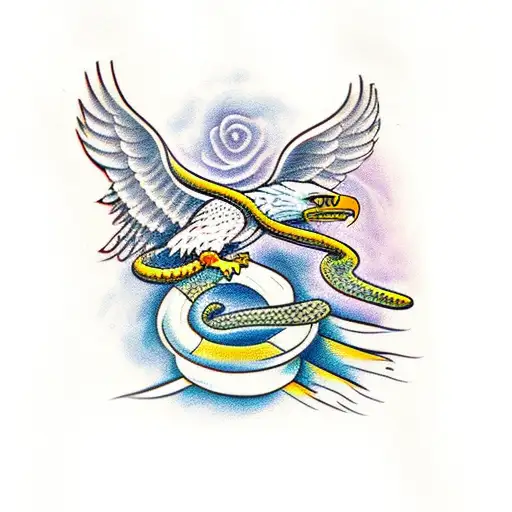 eagle and snake  tattoo design idea