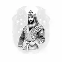 King chess with Jiu-Jitsu Black Belt tattoo design idea