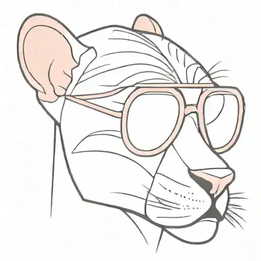pink panther in sunglasses tattoo design idea