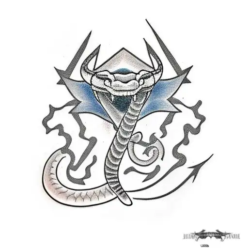 naja snake old school tattoo design idea