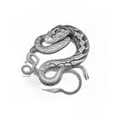 naja snake old school tattoo design idea