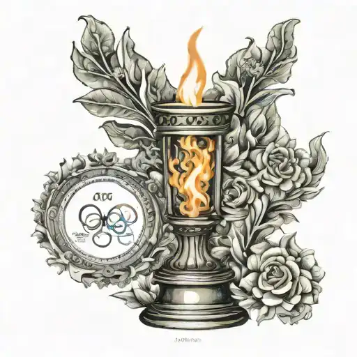 Olympic flame Paris 2024 tattoo design idea