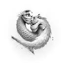 dreamworks logo with two person tattoo design idea