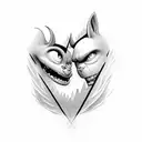 dreamworks logo with two person tattoo design idea