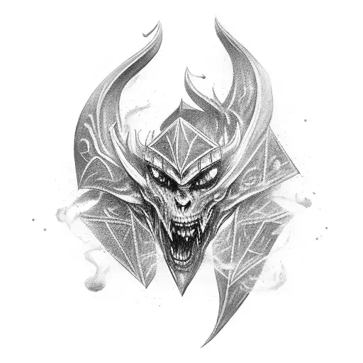 Design a black-grey tattoo inspired by Role Playing Games and D&D tattoo design idea