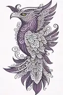 White henna tattoo with purple Phoenix on topI'm  tattoo design idea
