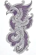 White henna tattoo with purple Phoenix on topI'm  tattoo design idea