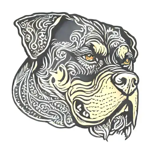 Rottweiler dog tattoo design idea