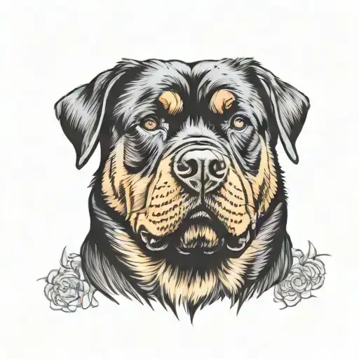Rottweiler head tattoo design idea
