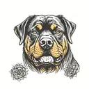 Rottweiler head tattoo design idea