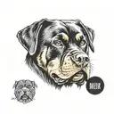 Rottweiler head tattoo design idea