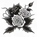 webs and roses elbow tattoo design idea