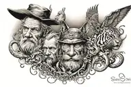 uncle and nephews   tattoo design idea