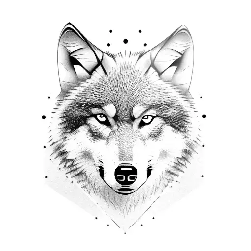 Wolf looking in water at himself S a pup tattoo design idea