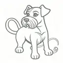Design a cartoon version of the tattoo on your husband, wife, son, schnauzer dog and cat tattoo design idea