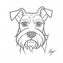 Design a cartoon version of the tattoo on your husband, wife, son, schnauzer dog and cat tattoo design idea